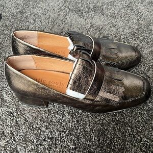 Kenneth Cole Gentle Souls Metallic Pewter Loafers